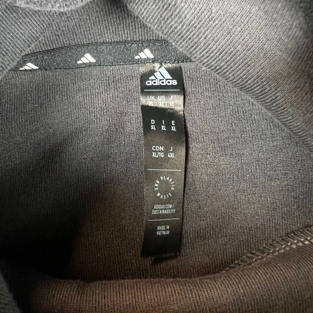 Adidas Mens Hoodie Black High Neck C 96 Graphic Pullover Sweatshirt XL